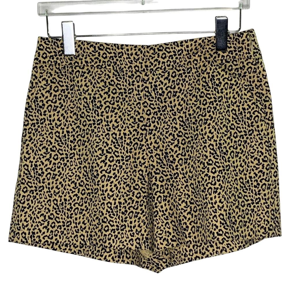 J.Crew Leopard Basketweave Shorts With Side Zip 8 Animal Print Baddie